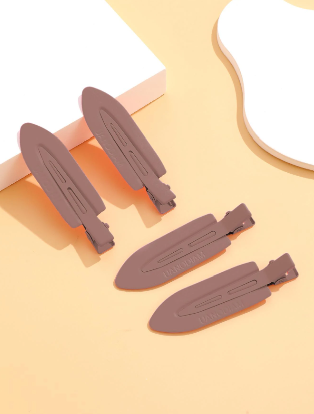 Hair Clips - Matte Brown 4pck